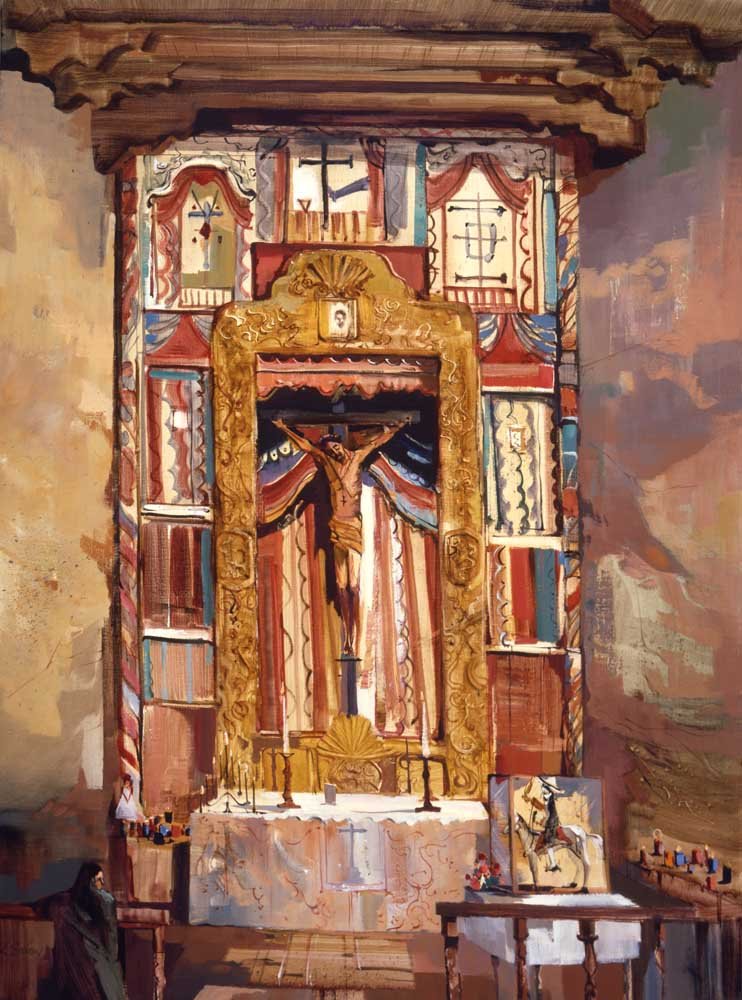 Laurence Sisson (b. 1928), Sanctuario: 72 Laurence Sisson (b. 1928) Sanctuario oil on canvas 36 x 27 inches signed lower left: L. SISSON Provenance: The Artist Collection of Rollin W. King, Dallas, Texas, 1980 $4,000 â€“ $6,000