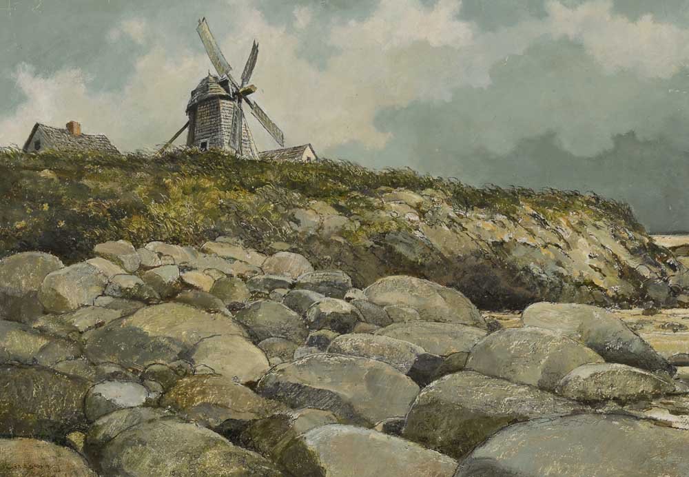 Eric Sloane (1905-1985), East Mill, Cape Cod: 228 Eric Sloane (1905-1985) East Mill, Cape Cod oil and pencil on canvas 20 x 28 inches signed lower left: Eric Sloane Literature: Eric Sloane, Eric Sloaneâ€™s I Remember America, New York: Funk