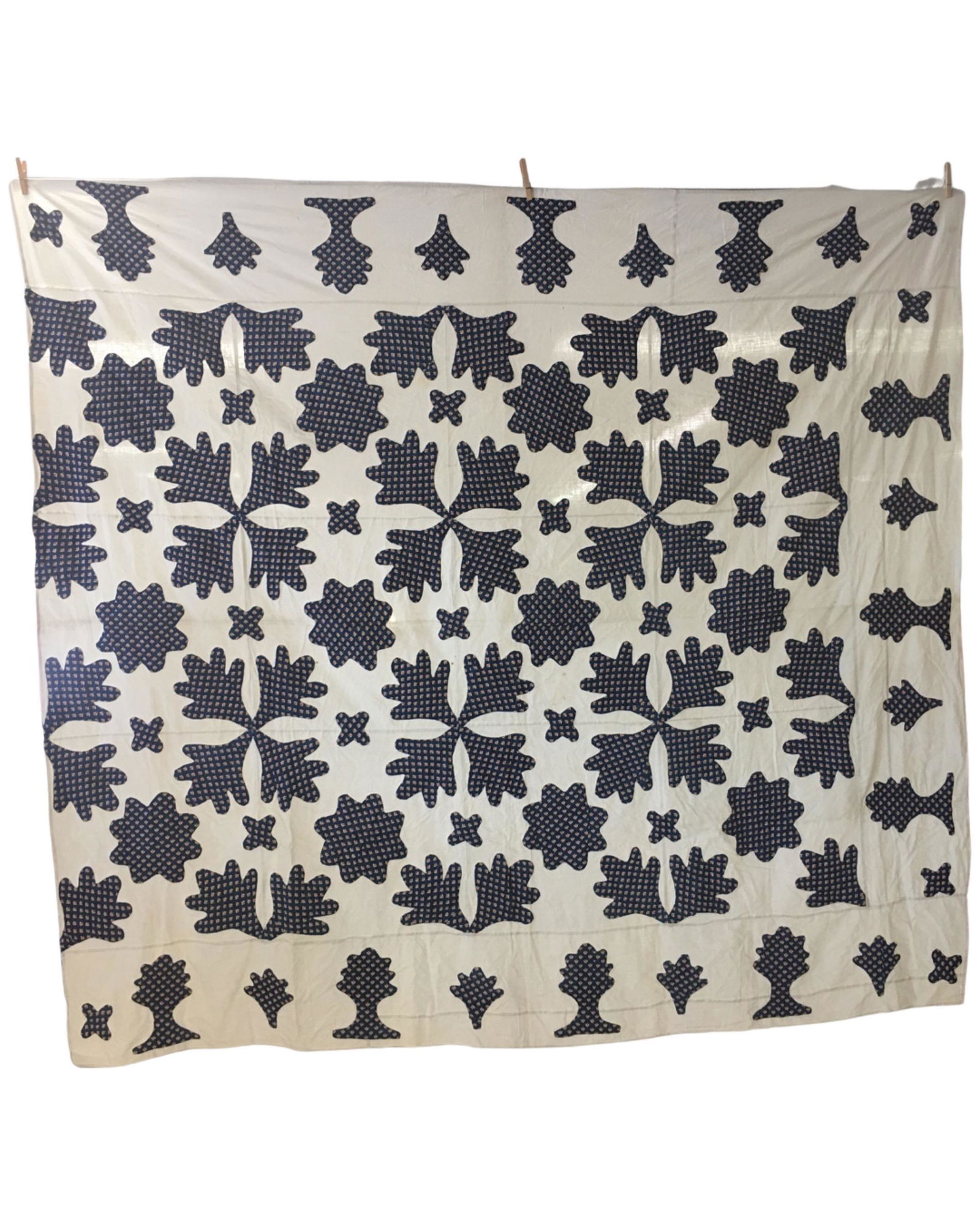 Early Blue and White Quilt Top (1 of 4)