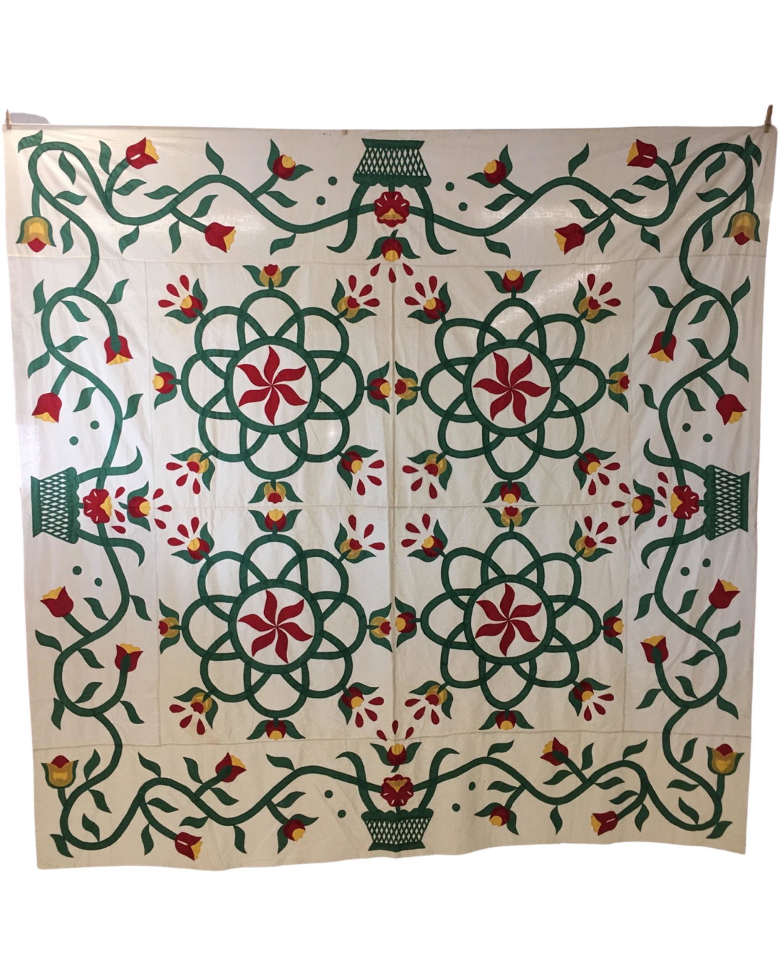 Antique Floral Applique Quilt Top (1 of 6)