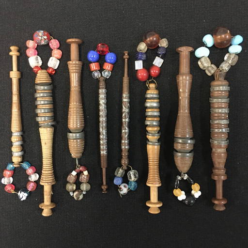 (8) Wood Turned Pewter English Midland Bobbins (0232) on Dec 15, 2022