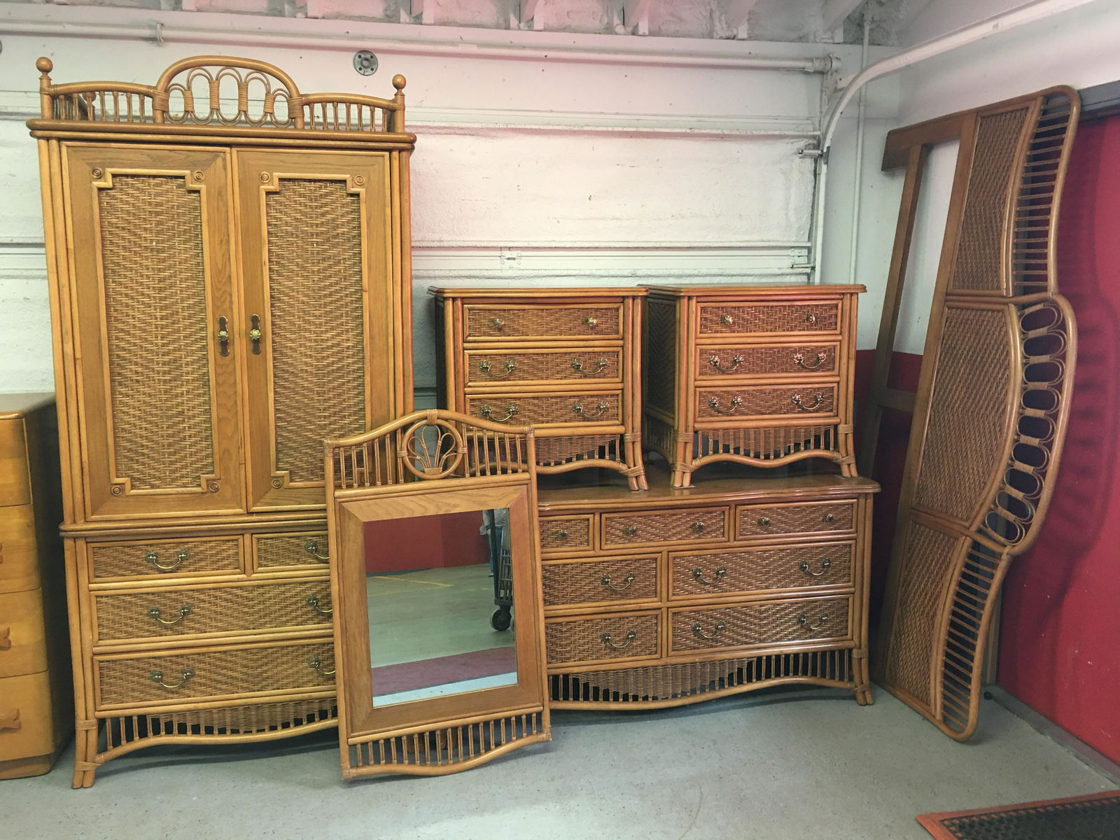Mid Century Ficks Reed Rattan Bedroom Suite