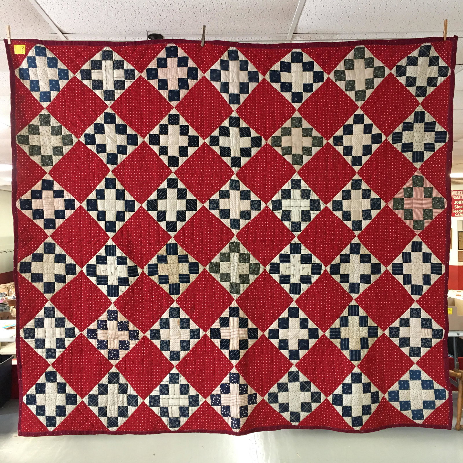 1870's 12-Block Calico Quilt (1 of 5)