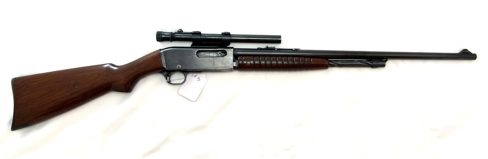 Remington Model 14: Remington Model 14, .35 Rem, 22 inch barrel, takedown model, mounted Model 330 Weaver steel tube scope, minor scratches and dings. # 101005