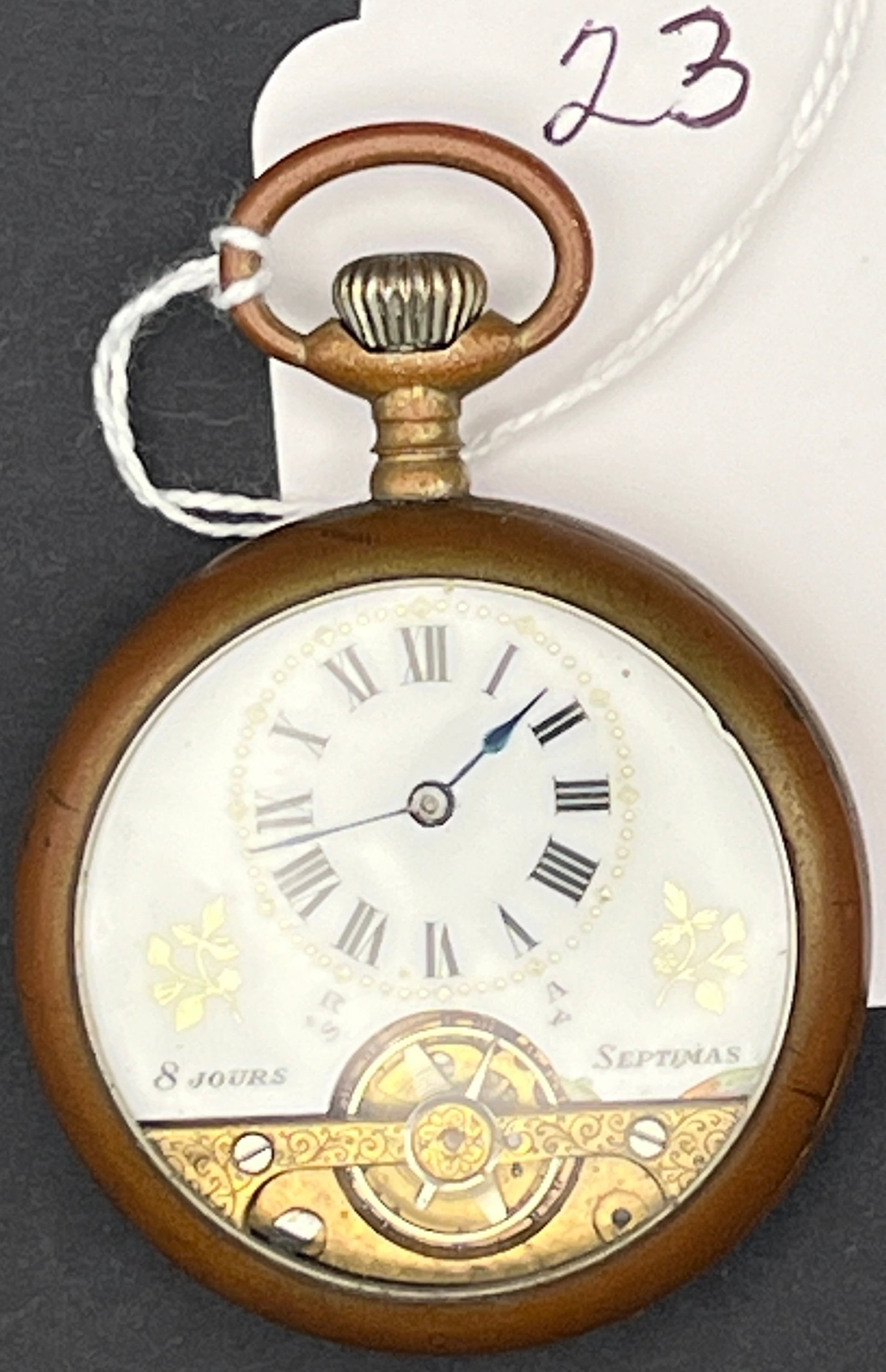 Antique Pocket Watch Hebdomas: Antique Pocket Watch Hebdomas 8 Jours, Ancre Swiss Made Open Face Running