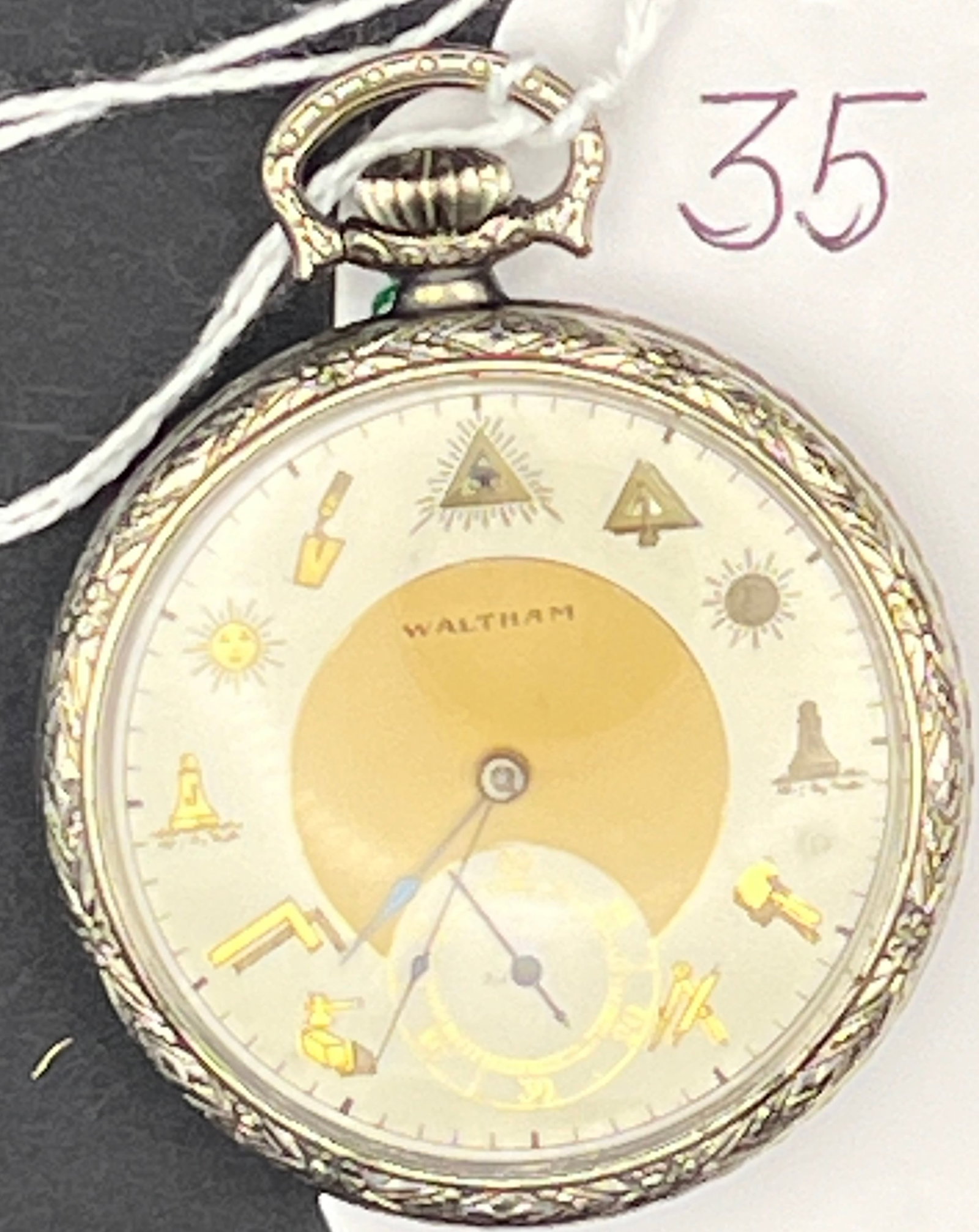 American Waltham Watch Co. Premier, Masonic: Running American Waltham Watch Co. Masonic Dial. Grade: PremierManufacturer:WalthamManufacturer Location:Waltham, MassachusettsMovement Serial Number:25414884Grade:PremierModel:1894Estimated Productio