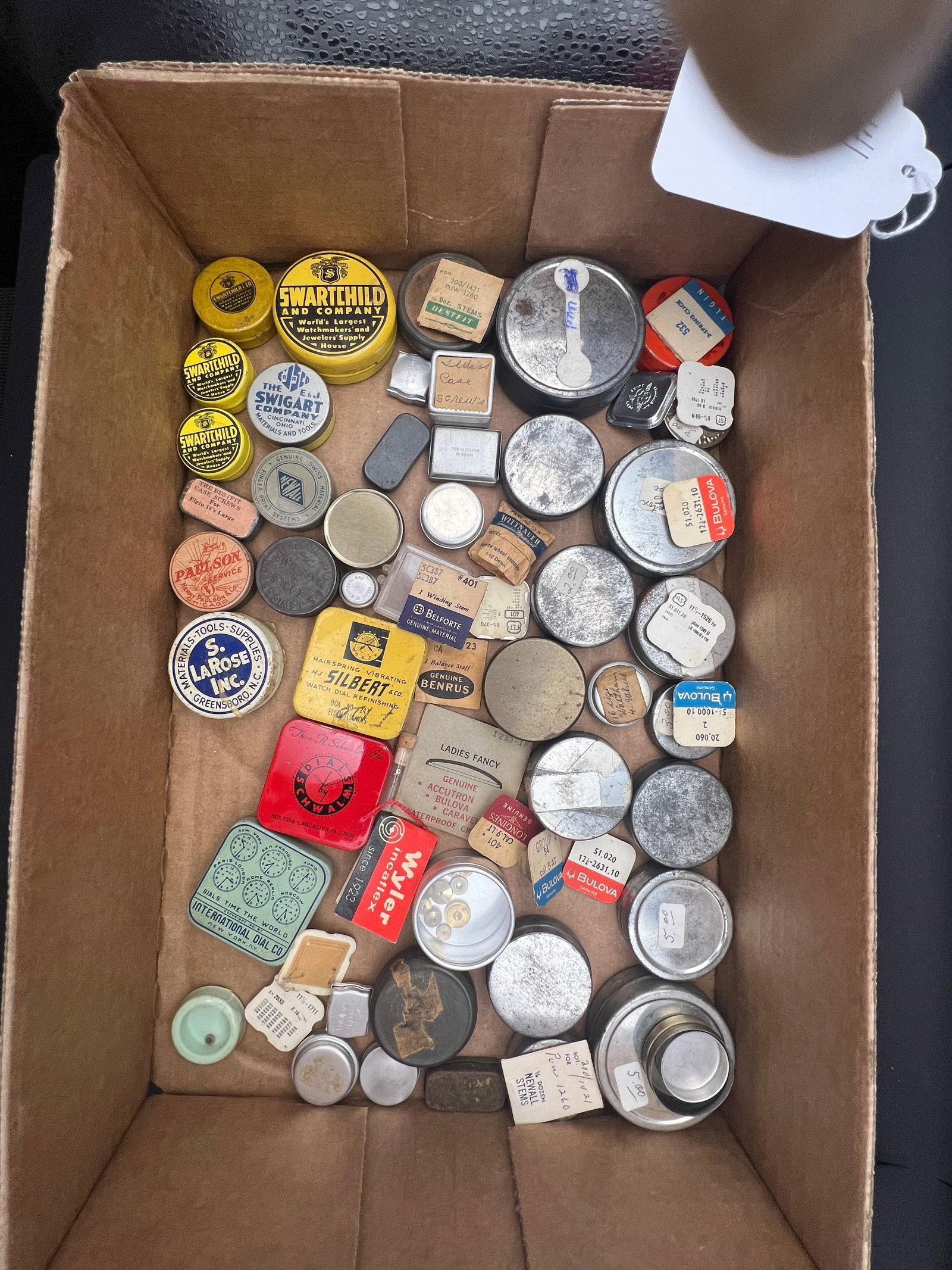 Group of Vintage Pocket Watch Parts Tins (1 of 4)