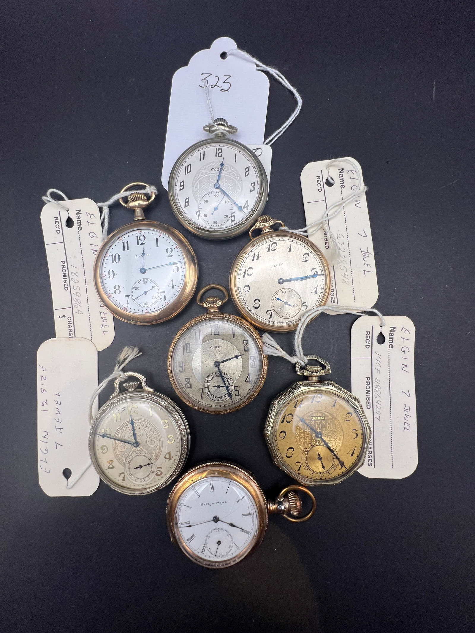 Group of 7 Elgin Pocket Watches (1 of 6)
