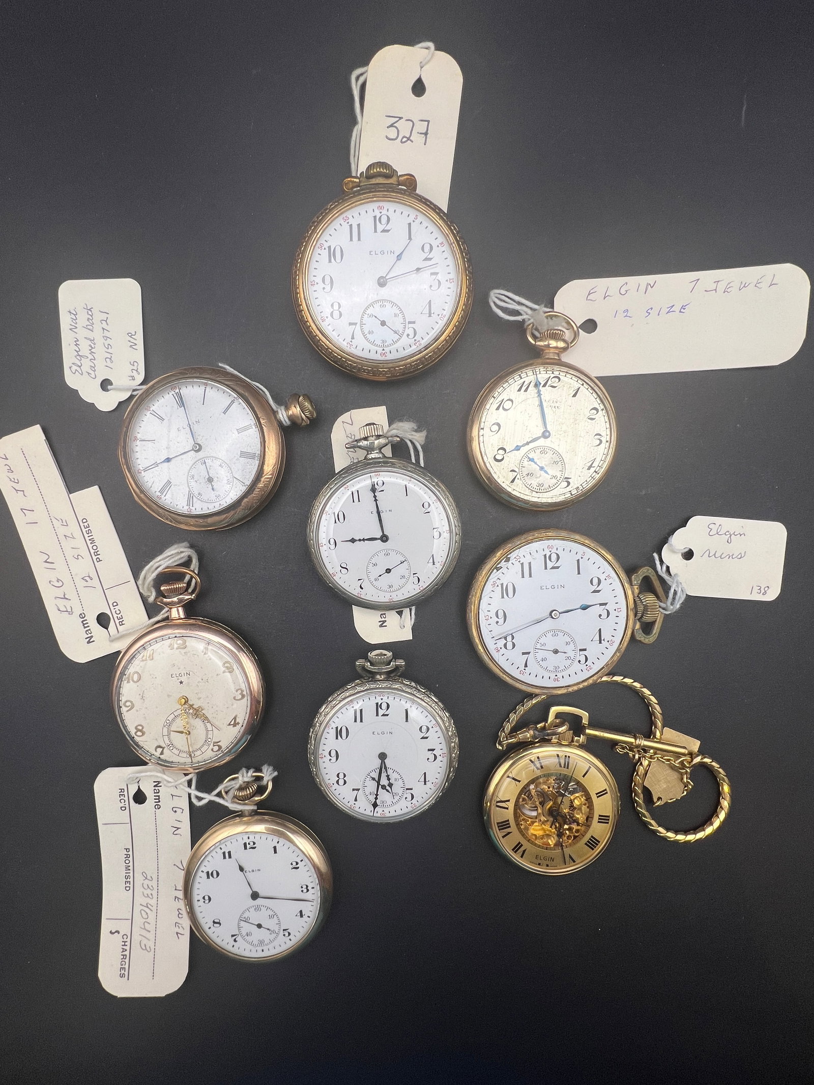 Group of 8 Elgin Pocket Watches (1 of 4)
