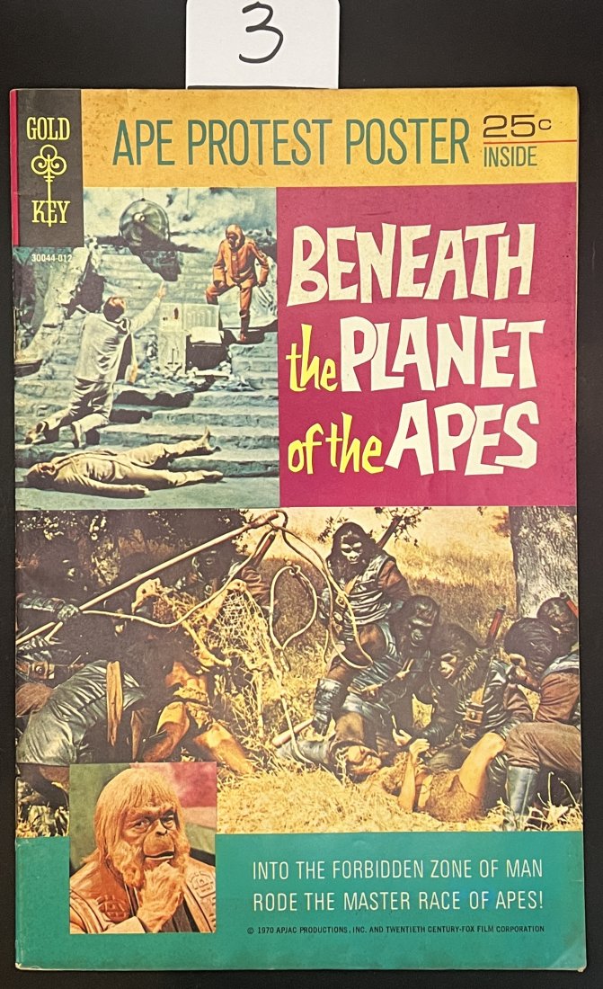 Gold Key Beneath The Planet of the Apes: Gold Key Beneath The Planet of the Apes 1970 #30044-012 rear cover SSP advertising good color good condition no damage.