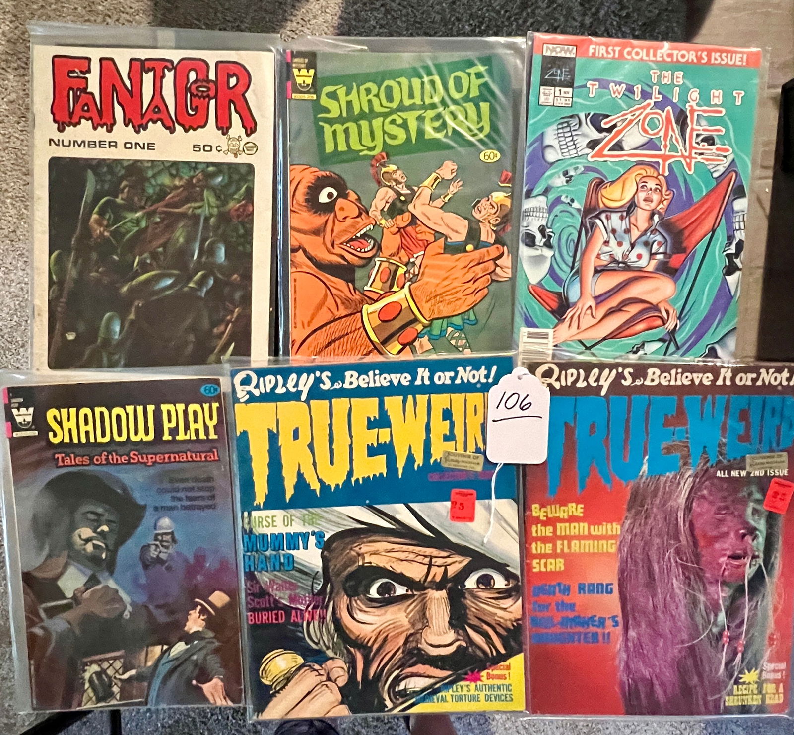 3 Various Horror Themed Comic Books & 2 Ripley's True Weird No. 1 & 2 1966 (1 of 1)