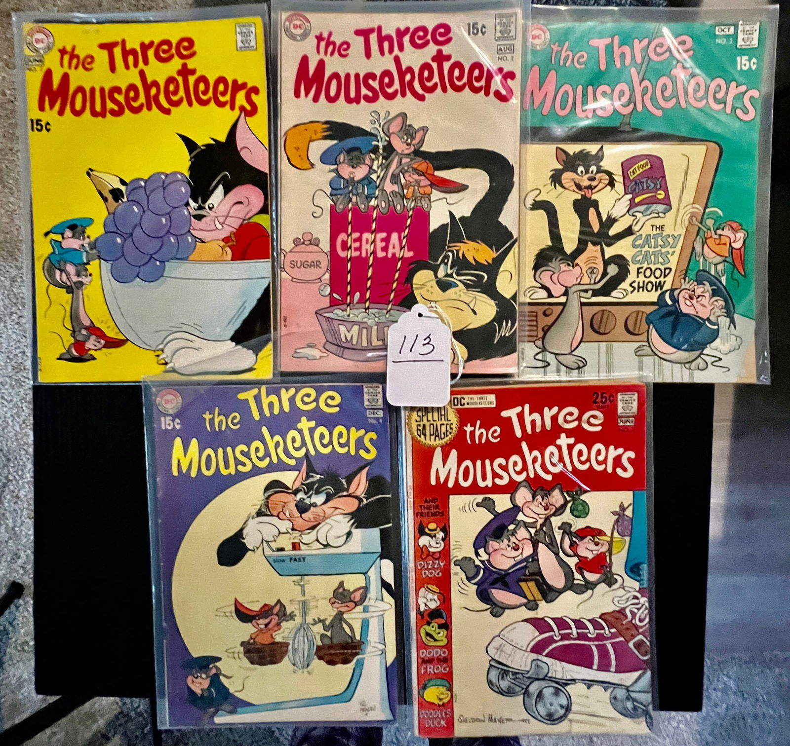 5 Issues of DC Comics The Three Mouseketeers No. 1 - 4 & No. 7 (1 of 1)