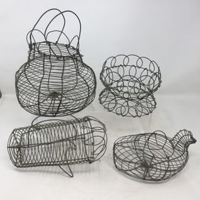 (4) Wire Egg Baskets