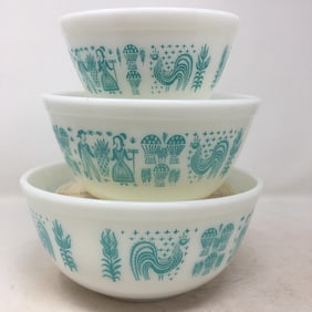 Pyrex Nesting Bowl Set, Amish Butter Print