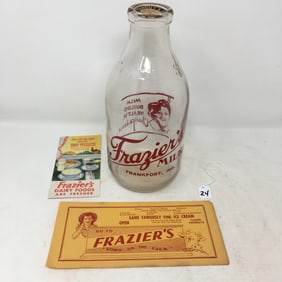 Half Gallon Milk Bottle, Frazier's Dairy, Frankfort Indiana