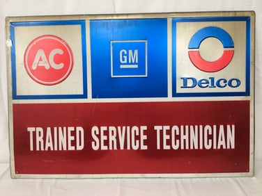 GM AC Delco Embossed Sign