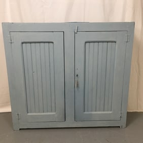 Beadboard Wall Cabinet in Blue Paint