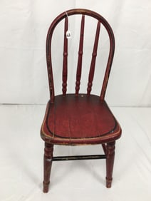 Bentwood Child's Chair, Red Paint