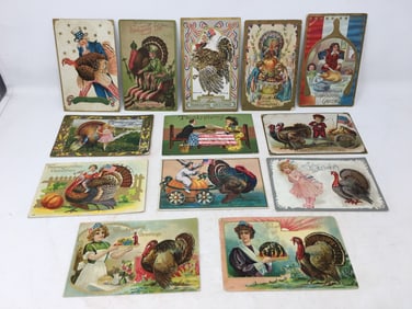 (13) Patriotic Thanksgiving Postcards