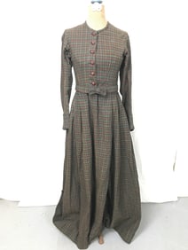 1860-1880 Plaid Dress