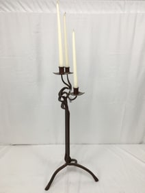Forged Iron 3-Footed Candle Holder