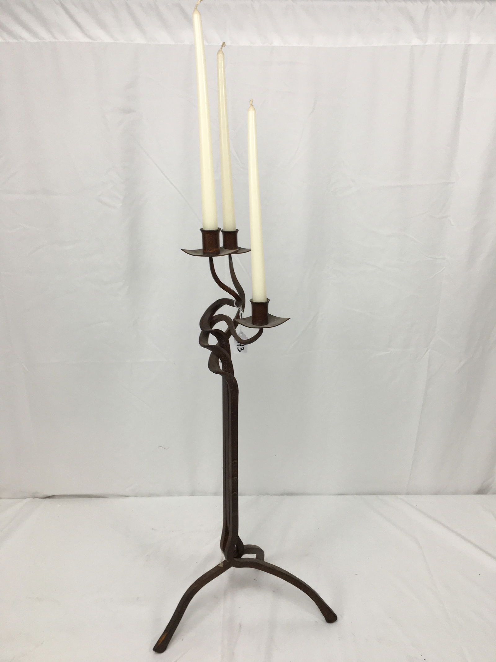Forged Iron 3-Footed Candle Holder (1 of 5)
