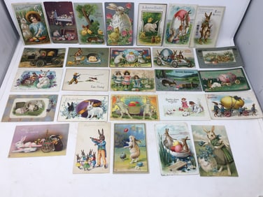 (27) Antique Easter Postcards, Rabbits, Chicks & Eggs