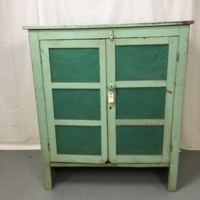 Punched Tin Pie Safe in Green Paint