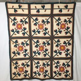 Antique North Carolina Quilt, Whig Rose