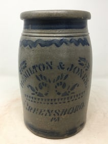 Hamilton & Jones Decorated Stoneware Jar