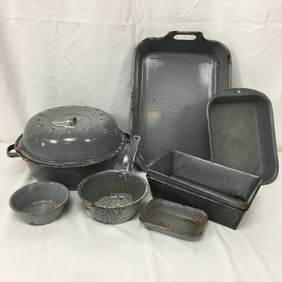 Group of Gray Graniteware