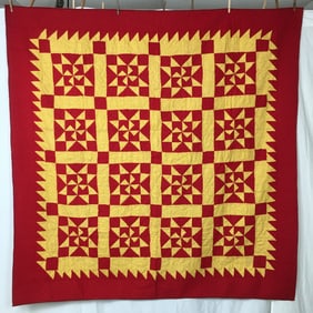 Antique Quilt, Sawtooth Pinwheel