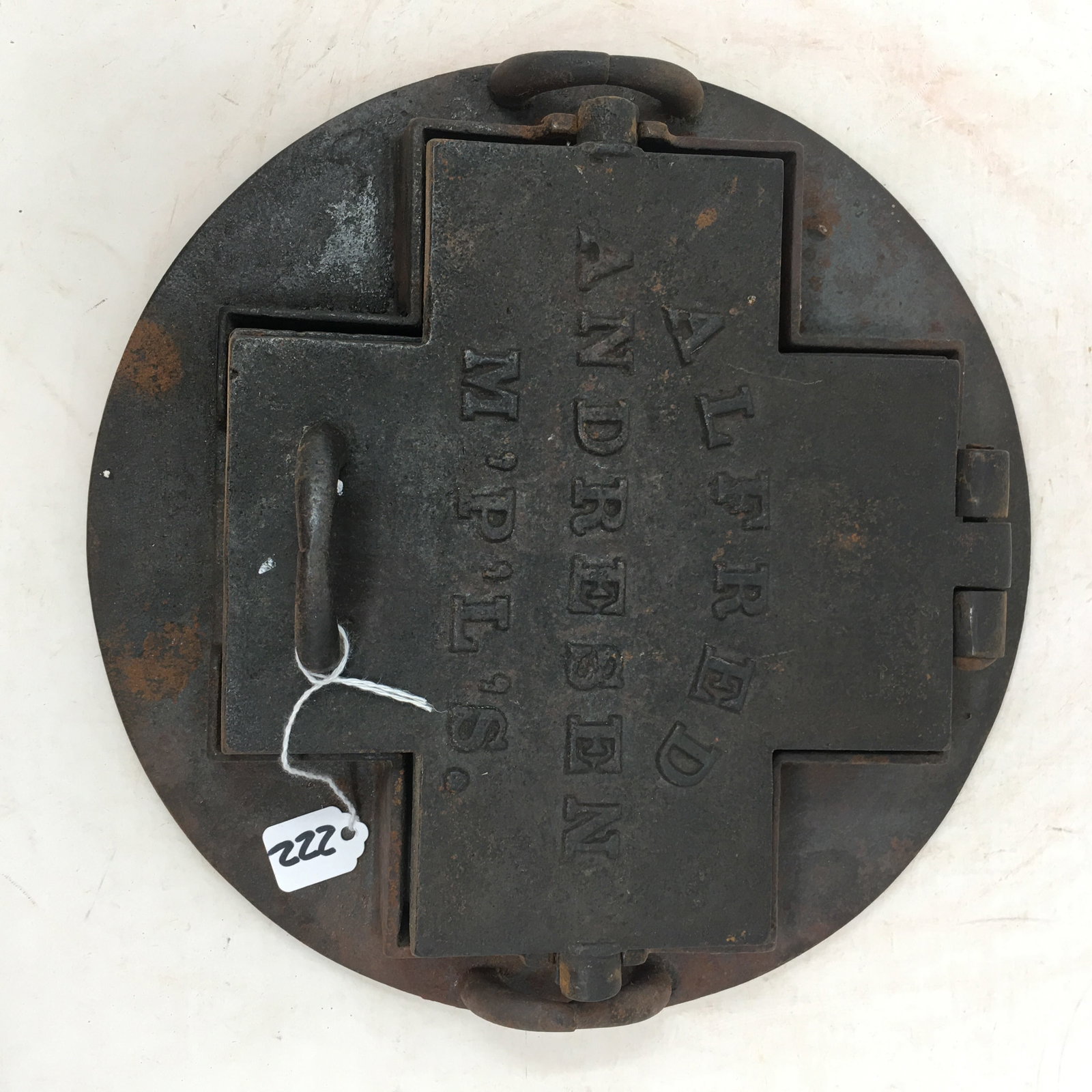 Alfred Andresen Cast Iron Wafer Maker: Alfred Andresen, Minneapolis Cast Iron Goro Scandinavian Cookie Iron; Wafer Krumkake Pizzelle Maker.11"W x 2"H
