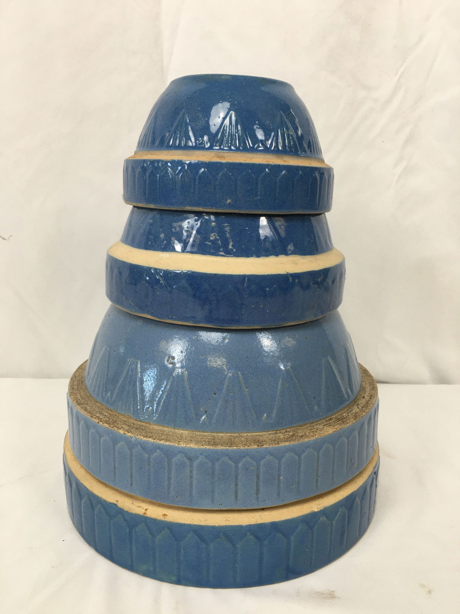 (4) Blue Stoneware Bowls (1 of 7)