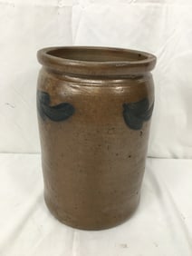 2 Gallon Stoneware Jar, Cobalt Decorated