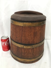 Large Oak Bucket With Lid