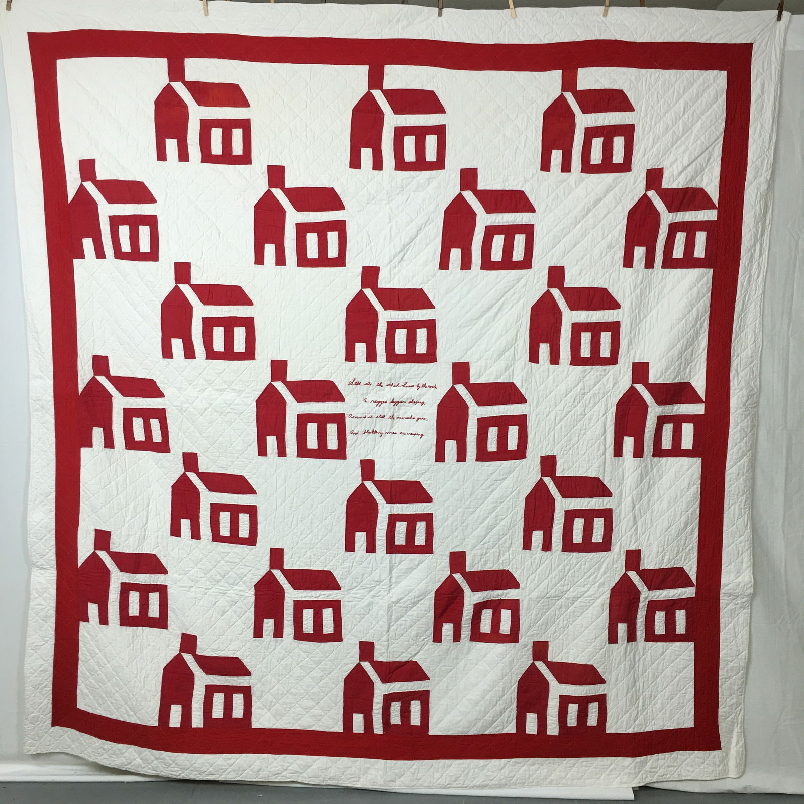 Antique Quilt, "Little Red School House" (1 of 6)