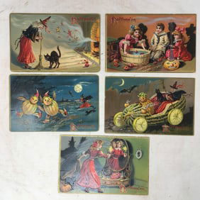 (5) Halloween Postcards, Raphael Tuck