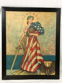 Patriotic Lady Liberty Framed Print