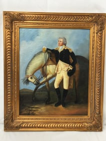 George Washington With Horse Framed Painting