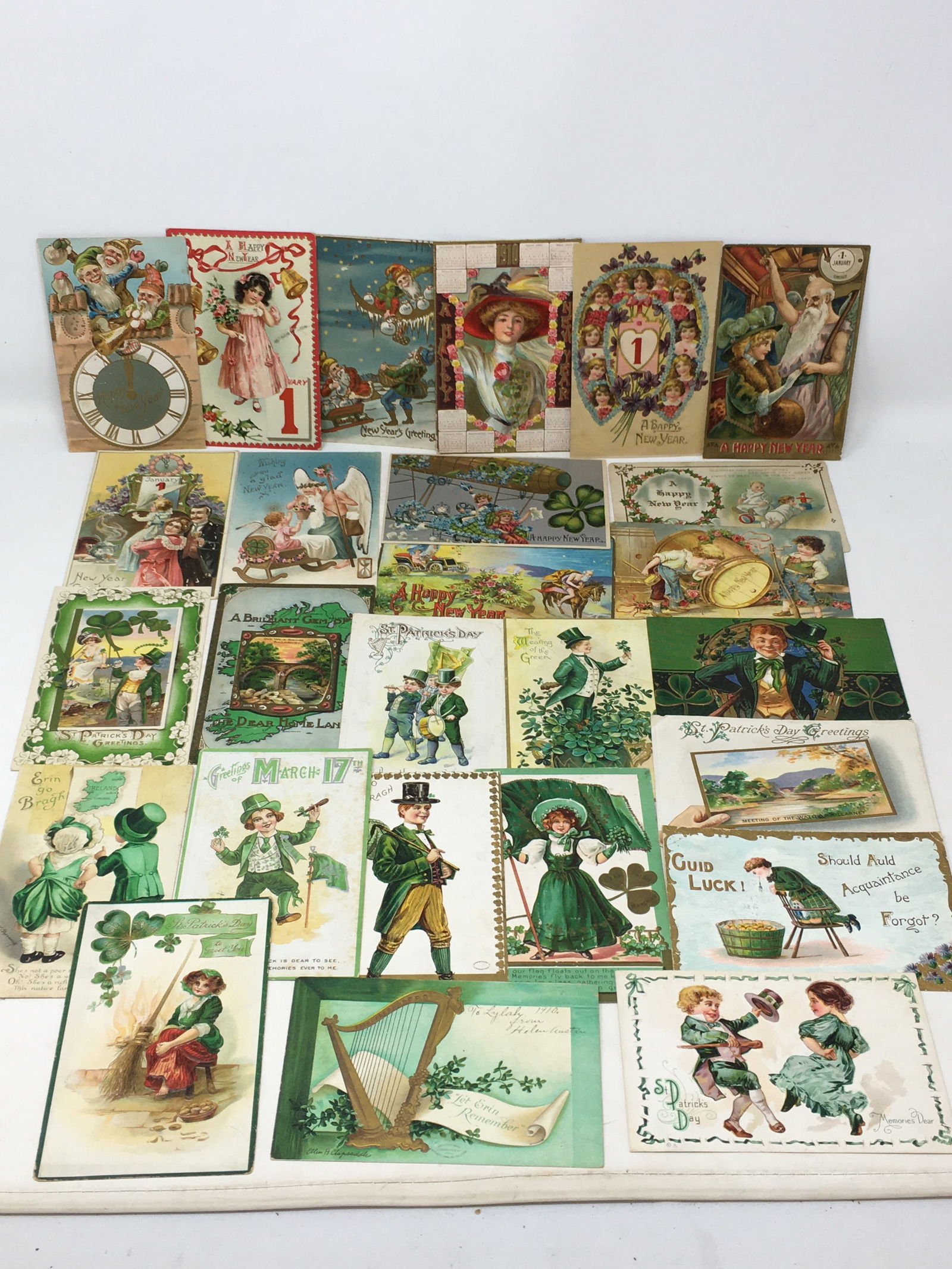 (26) Antique New Year & St. Patrick's Postcards (1 of 8)