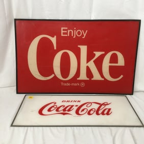 (2) Coca-Cola Acrylic Sign Inserts