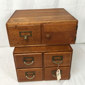 (2) Oak File Boxes