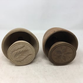 (2) Wooden Butter Molds