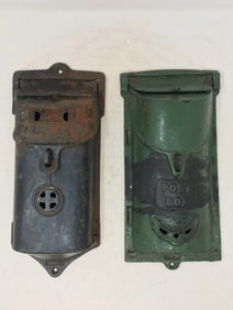 (2) Cast Iron Mail Boxes