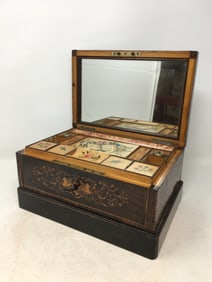 Elaborate Inlaid Necessaire, Signed, Dated 1841
