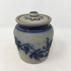 White's Utica Stoneware Mustard Jar