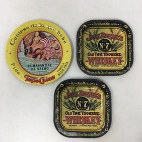 (3) Advertising Tip Trays, Topo Chico, Jack Daniels