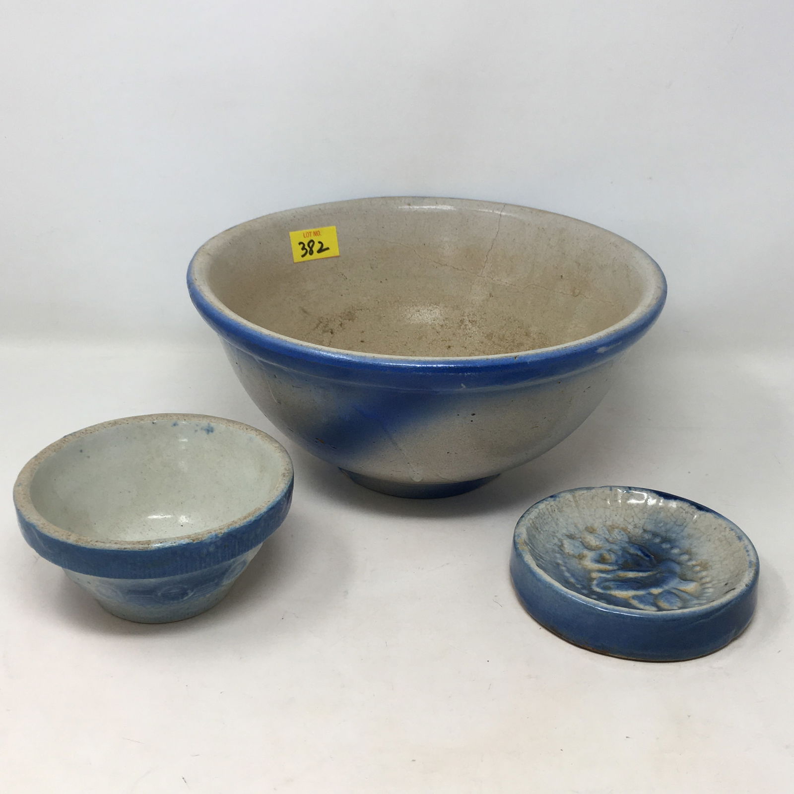 (3) Pieces Blue & White Stoneware (1 of 6)