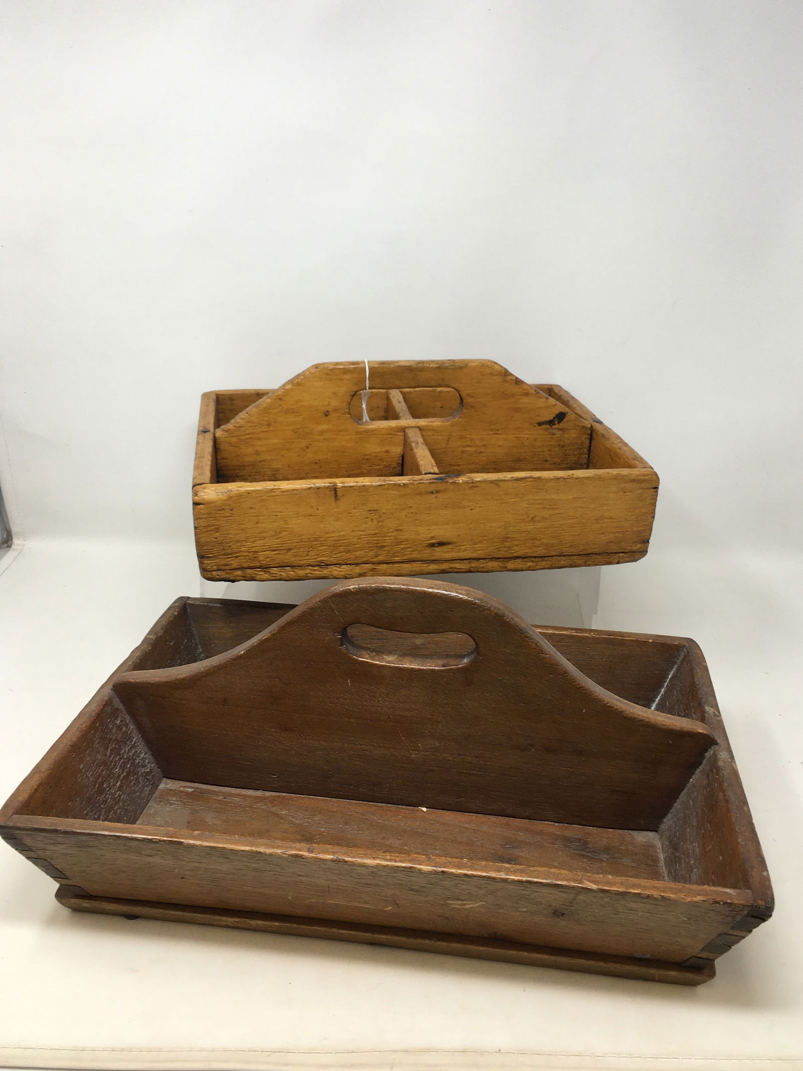 (2) Divided Wooden Boxes (1 of 5)